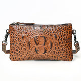 American Darling Coin Purse Crocodile Embossed Genuine Leather Western Women Bag | Handbag Wallet Purses for