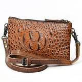 American Darling Coin Purse Crocodile Embossed Genuine Leather Western Women Bag | Handbag Wallet Purses for