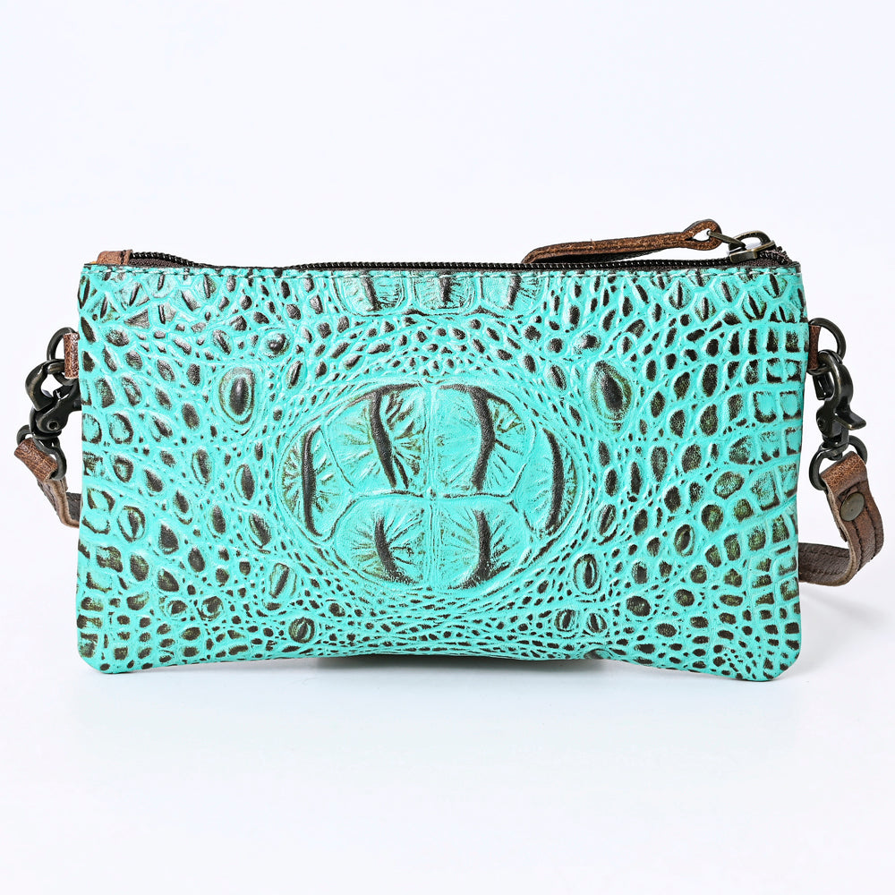 American Darling Coin Purse Crocodile Embossed Genuine Leather Western Women Bag | Handbag Wallet Purses for
