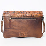 American Darling Envelope Crocodile Embossed Hair on Genuine Leather Western Women Bag Handbag Purse | for Cute