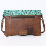 American Darling Envelope Crocodile Embossed Hair on Genuine Leather Western Women Bag Handbag Purse | for Cute