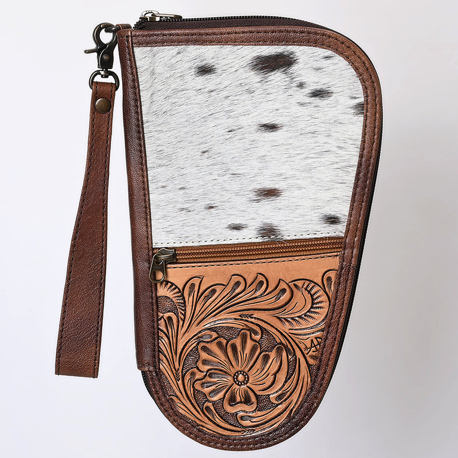 American Darling Gun Case Hair on Hand Tooled Genuine Leather Western Cases | Women Shotgun for Handguns