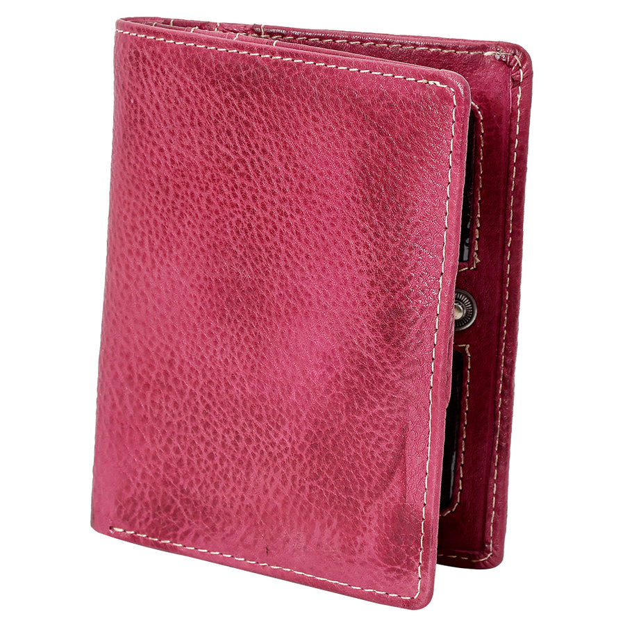 Never Mind Card-Holder Vintage Handmade Genuine Cowhide Leather Women Bag Western Handbag Purse