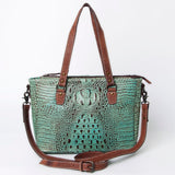 American Darling Tote Crocodile Embossed Genuine Leather Western Women Bag Handbag | for Cute Laptop