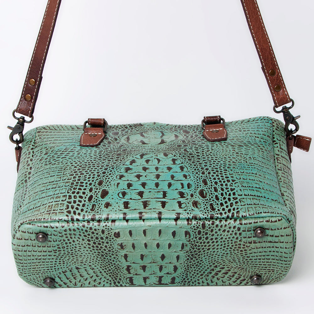 American Darling Tote Crocodile Embossed Genuine Leather Western Women Bag Handbag | for Cute Laptop