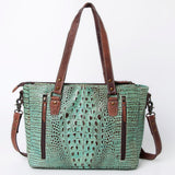 American Darling Tote Crocodile Embossed Genuine Leather Western Women Bag Handbag | for Cute Laptop