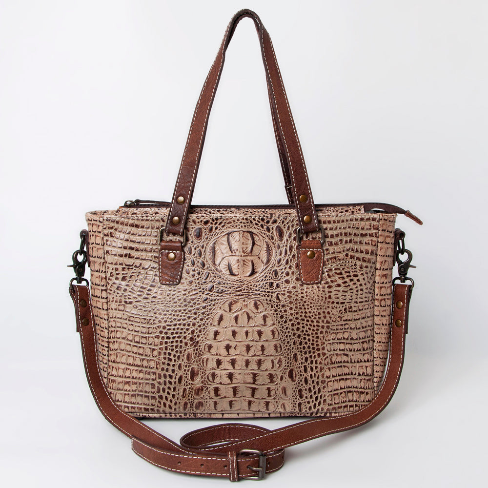 American Darling Tote Crocodile Embossed Genuine Leather Western Women Bag Handbag | for Cute Laptop