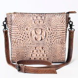American Darling Messenger Crocodile Embossed Genuine Leather Western Women Bag Handbag Purse | Cute