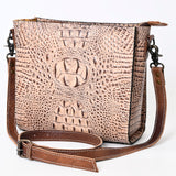 American Darling Messenger Crocodile Embossed Genuine Leather Western Women Bag Handbag Purse | Cute
