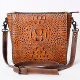 American Darling Messenger Crocodile Embossed Genuine Leather Western Women Bag Handbag Purse | Cute