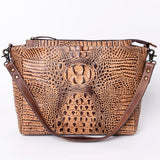 American Darling Messenger Crocodile Embossed Genuine Leather Western Women Bag Handbag Purse | Cute