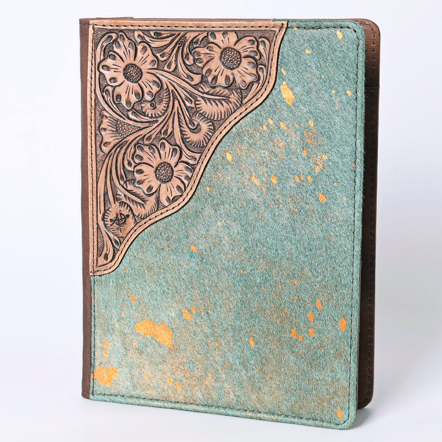 American Darling Hair-on Cowhide Floral Tooled Leather Western Portfolio - Uhorse