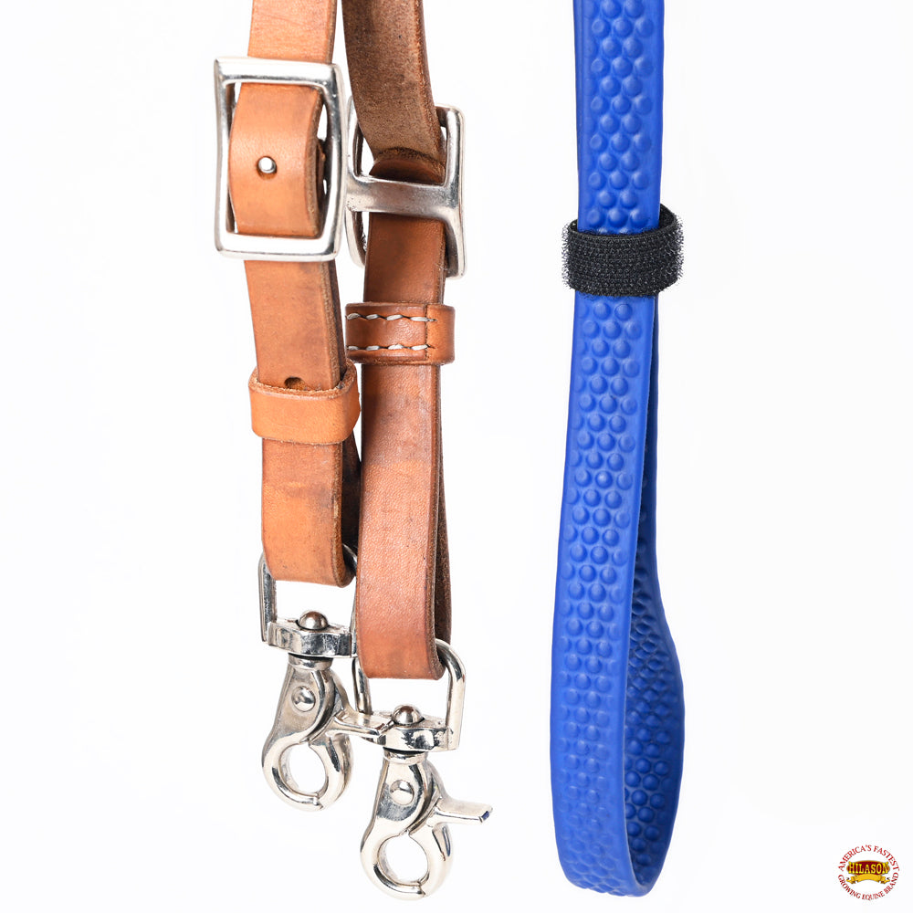 8 Ft Hilason Horse Western Leather Rubber Grip Barrel Split Reins