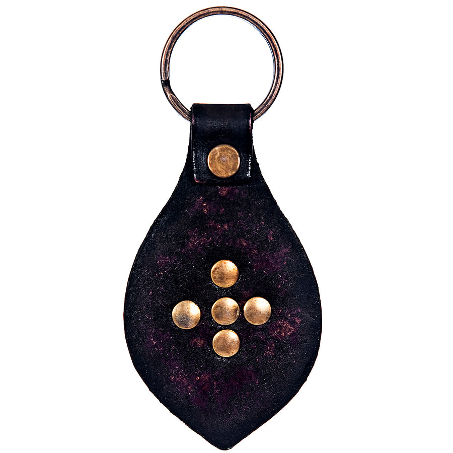 Hand Tooled Leather Key Chain Ring Handcraft Handmade Hilason