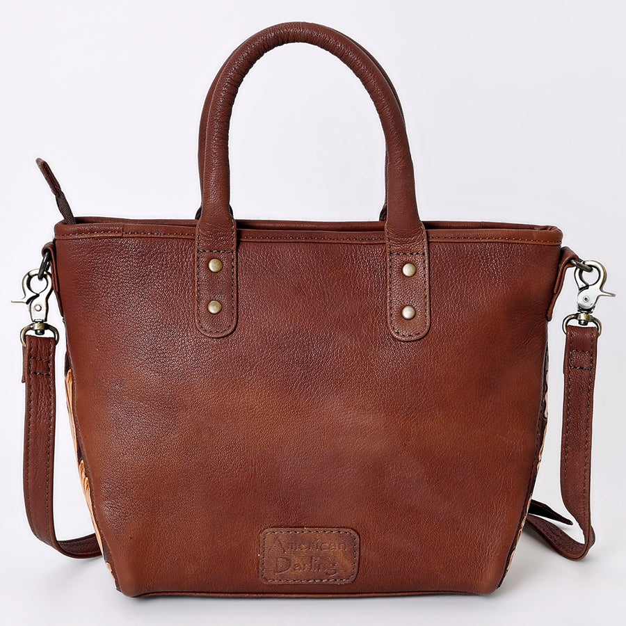 American Darling Western Leather Tote Bag with Hair-On Cowhide, Genuine Leather, Everyday Carry Tote, Handmade Premium Quality