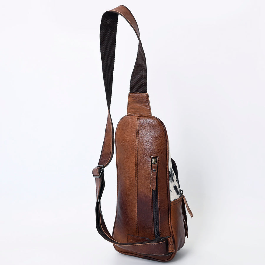American Darling Western Crossbody Bag – Hair-On Cowhide, Genuine Leather, Hand-Tooled Floral, Adjustable Strap, Everyday Carry