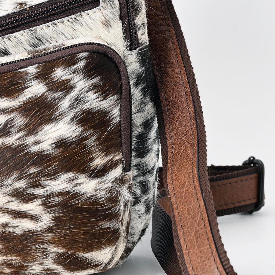 American Darling Western Crossbody Bag – Hair-On Cowhide, Genuine Leather, Hand-Tooled Floral, Adjustable Strap, Everyday Carry