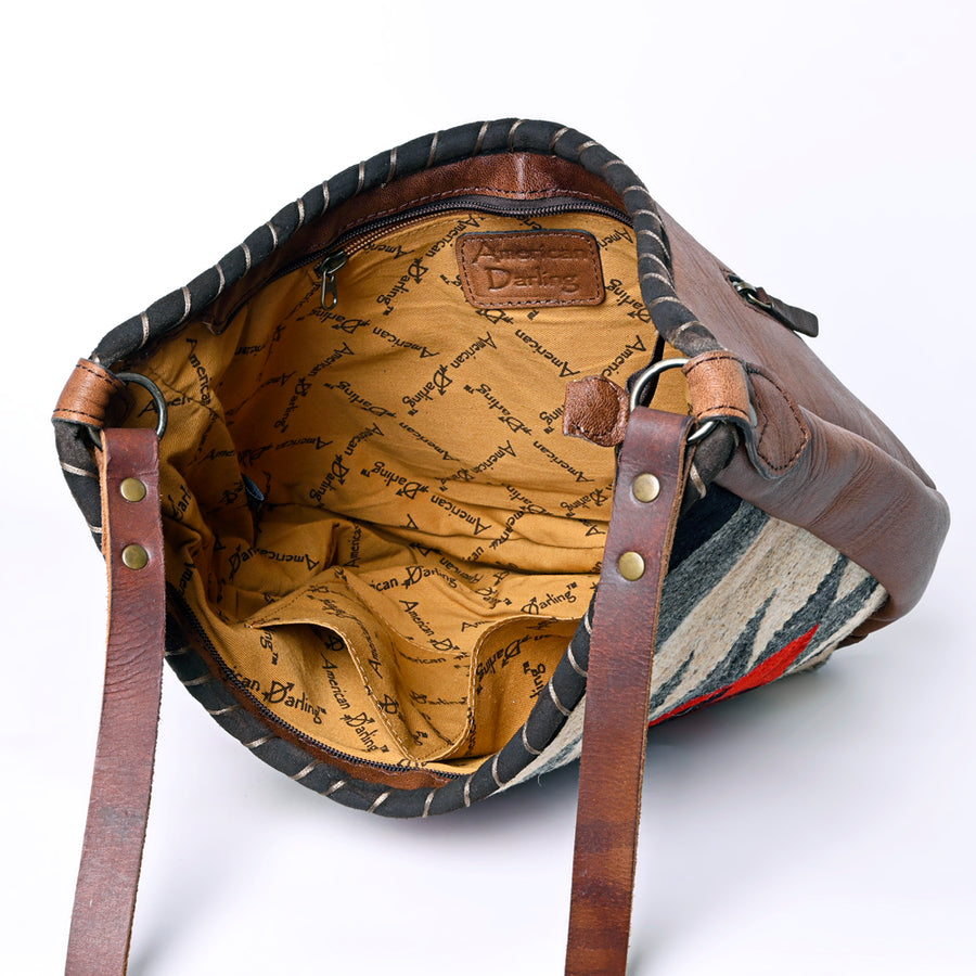 American Darling Handcrafted Western Leather Hobo Bag with Tribal Print – Genuine Leather, Spacious, and Stylish Design
