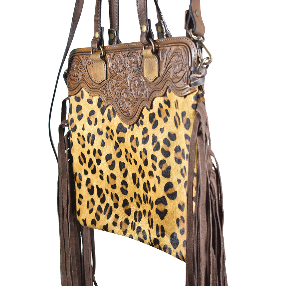 American Darling Cross Body Hand Tooled Hair on-Genuine Leather Western Women Bag Handbag Purse | Crossbody for Cute