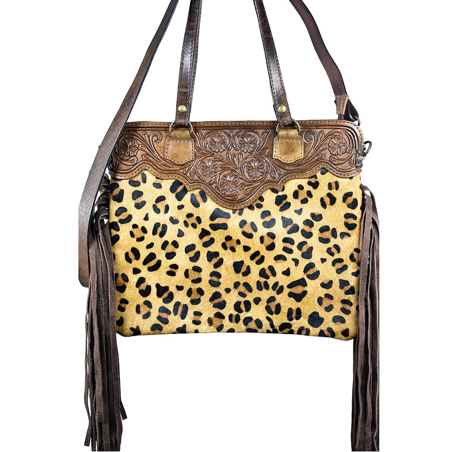 American Darling Messenger Hand Tooled Hair on-Genuine Leather Western Women Bag Handbag Purse | Crossbody for Cute - Uhorse