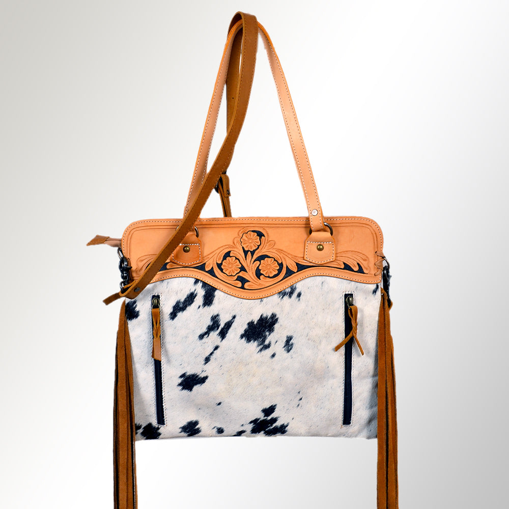 American Darling Cross Body Hand Tooled Hair on-Genuine Leather Western Women Bag Handbag Purse | Crossbody for Cute