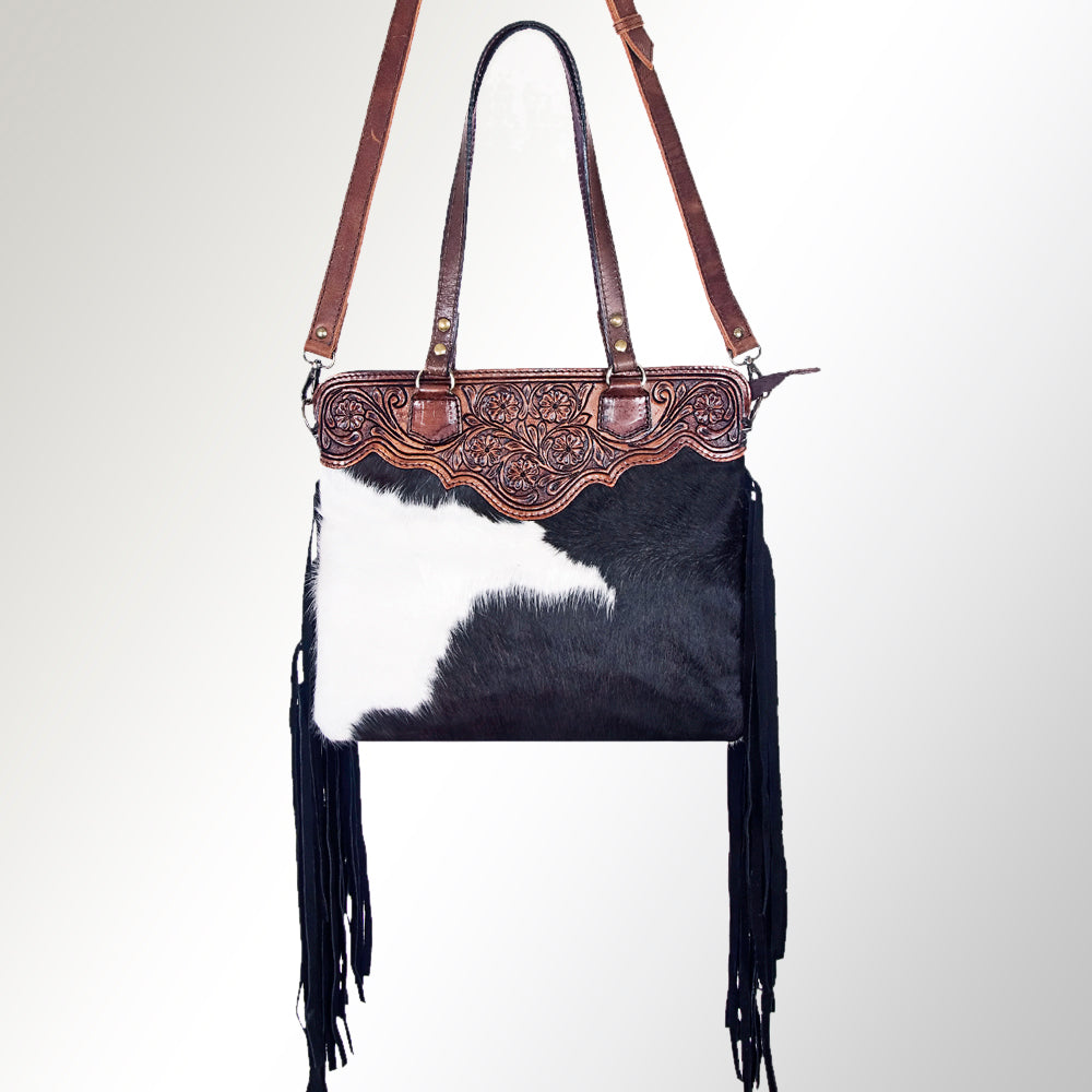 American Darling Cross Body Hand Tooled Hair on-Genuine Leather Western Women Bag Handbag Purse | Crossbody for Cute