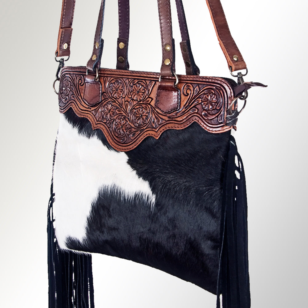 American Darling Cross Body Hand Tooled Hair on-Genuine Leather Western Women Bag Handbag Purse | Crossbody for Cute