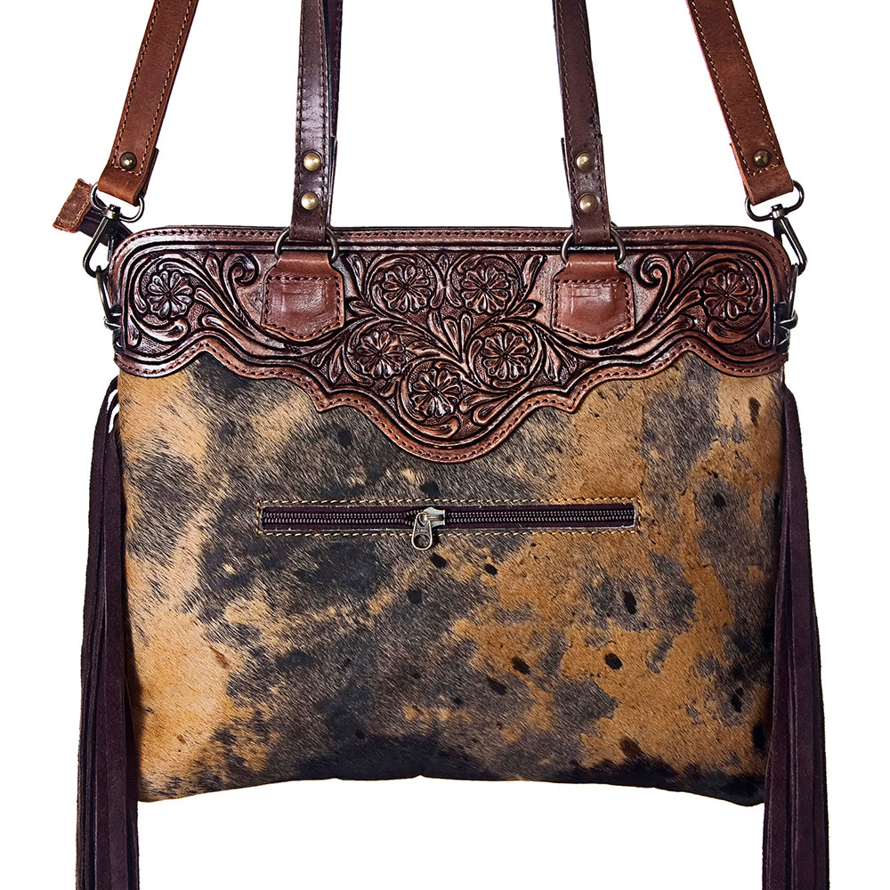 American Darling Cross Body Hand Tooled Hair on-Genuine Leather Western Women Bag Handbag Purse | Crossbody for Cute