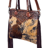 American Darling Cross Body Hand Tooled Hair on-Genuine Leather Western Women Bag Handbag Purse | Crossbody for Cute