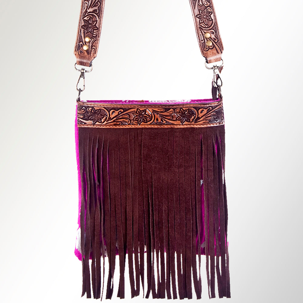American Darling Cross Body Hand Tooled Hair on-Genuine Leather Western Women Bag Handbag Purse | Crossbody for Cute