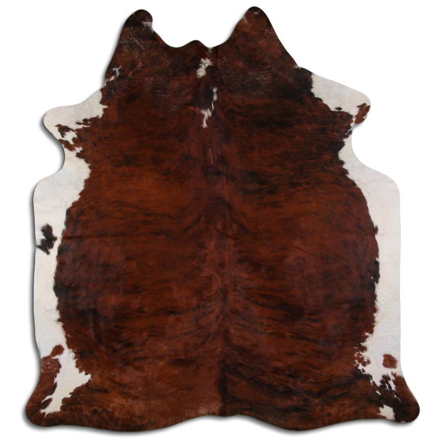 Brown and white cowhide leather saddle blanket - Uhorse