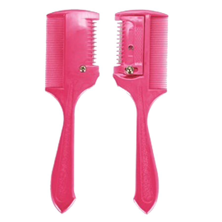 Hilason Thin Blade Plastic Comb with Ergonomic Handle Pink - Uhorse