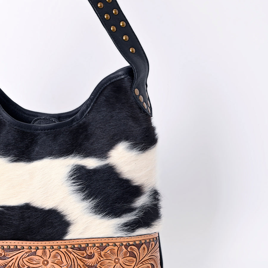 American Darling Handcrafted Cowhide Leather Hobo Bag with Tooled Floral Details - Western Luxe Fashion, Genuine Leather, Comfortable & Durable