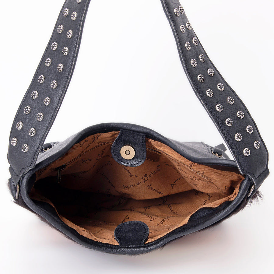 American Darling Handcrafted Cowhide Leather Hobo Bag with Tooled Floral Details - Western Luxe Fashion, Genuine Leather, Comfortable & Durable