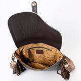 American Darling Messenger Hair on Hand Tooled Genuine Leather Western Women Bag Handbag Purse | Cute