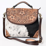 American Darling Briefcase Hand Tooled Hair On Genuine Leather Western Women Bag Handbag | Briefcase Bag | Briefcase for Women | Cute Briefcase Bag | Laptop Briefcase Bag 9.5 (H) X 10.5 (W) X 4.5 (D)