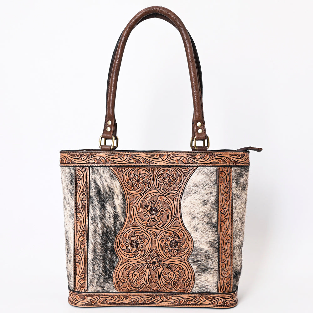 American Darling Tote Hand Tooled Hair on Genuine Leather Western Women Bag Handbag Purse | Travel Bags College Casual