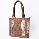 American Darling Tote Hand Tooled Hair on Genuine Leather Western Women Bag Handbag Purse | Travel Bags College Casual