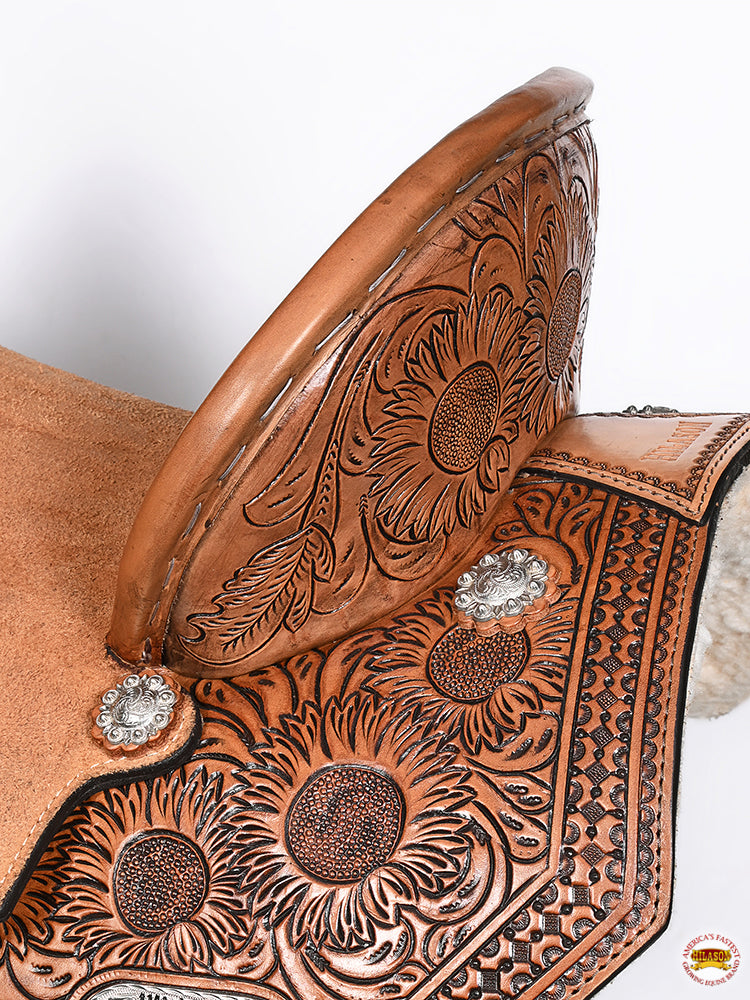 HILASON Flex Tree Western Horse Saddle in American Leather Barrel Trail | for Horses
