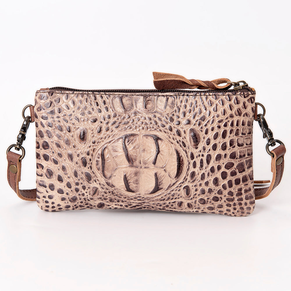 American Darling Coin Purse Crocodile Embossed Genuine Leather Western Women Bag | Handbag Wallet Purses for
