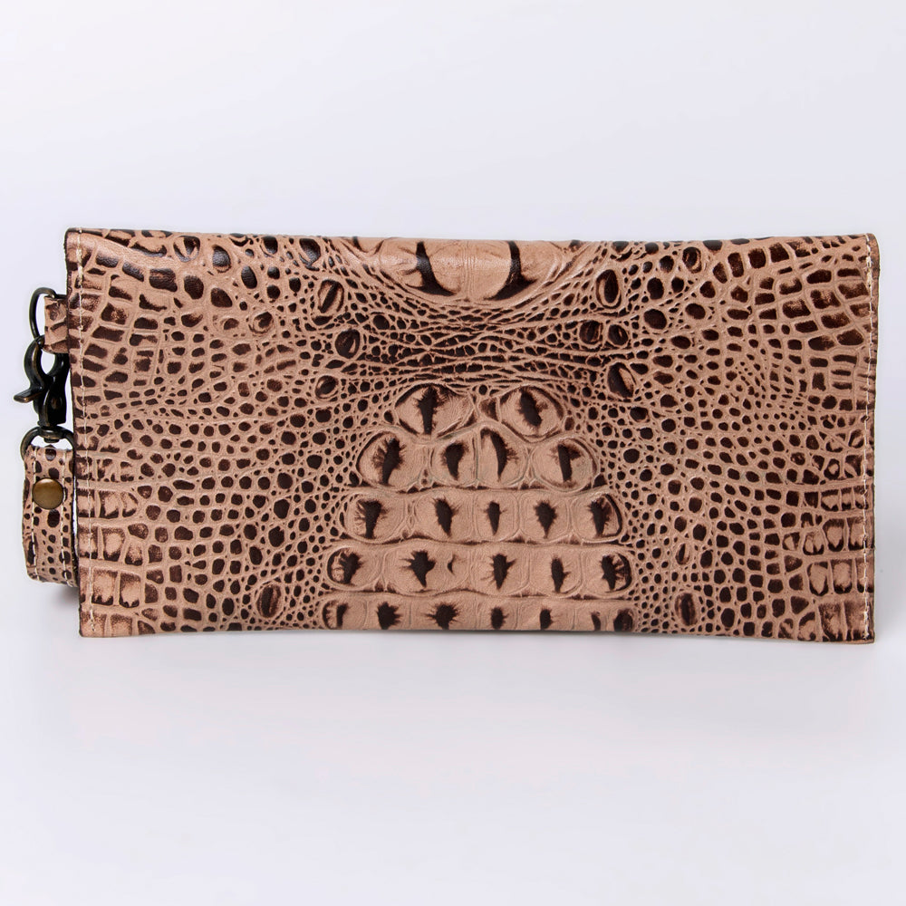 American Darling Coin Purse Crocodile Embossed Genuine Leather Western Women Bag | Handbag Wallet Purses