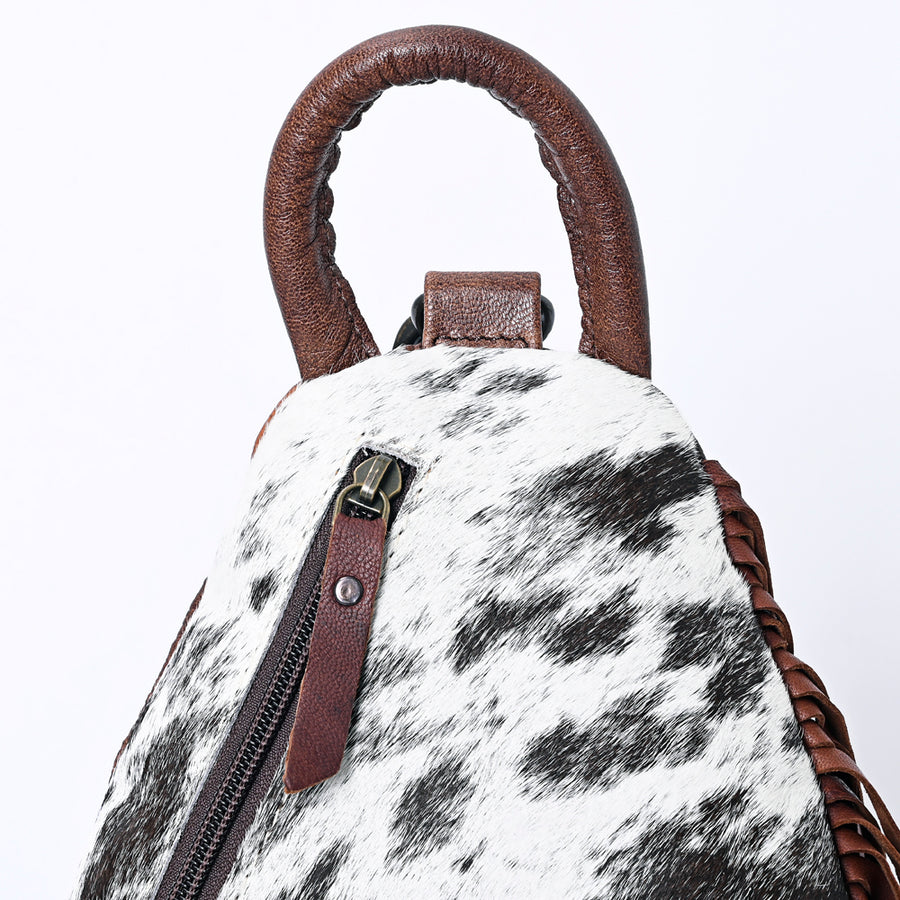 American darling Western Leather Sling Bag with Fringes, Hair-On Cowhide & Saddle Blanket – Handcrafted, Stylish & Durable, Perfect for Everyday Use