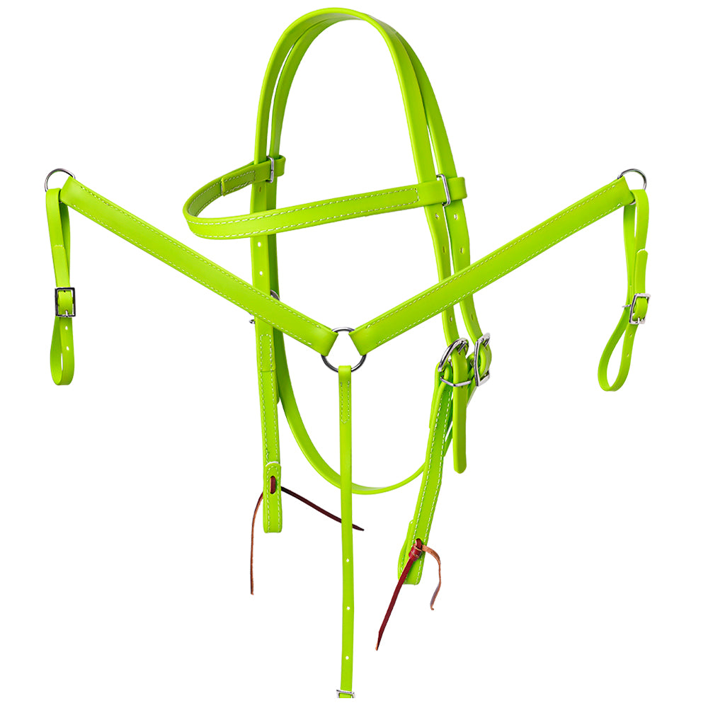 HILASON Western Horse Biothane Leather Headstall & Breast Collar Set