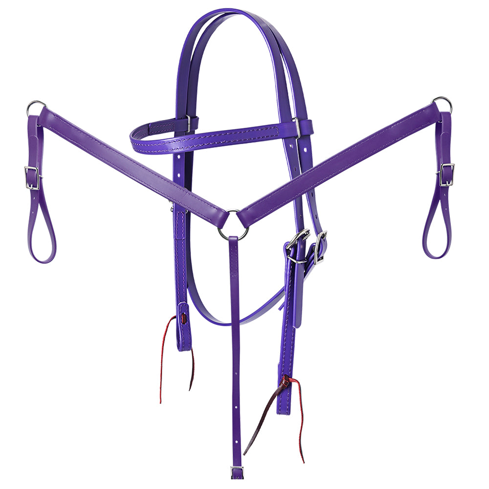 HILASON Western Horse Biothane Leather Headstall & Breast Collar Set