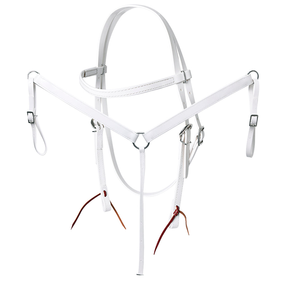 HILASON Western Horse Biothane Leather Headstall and Breast Collar Set White - Uhorse