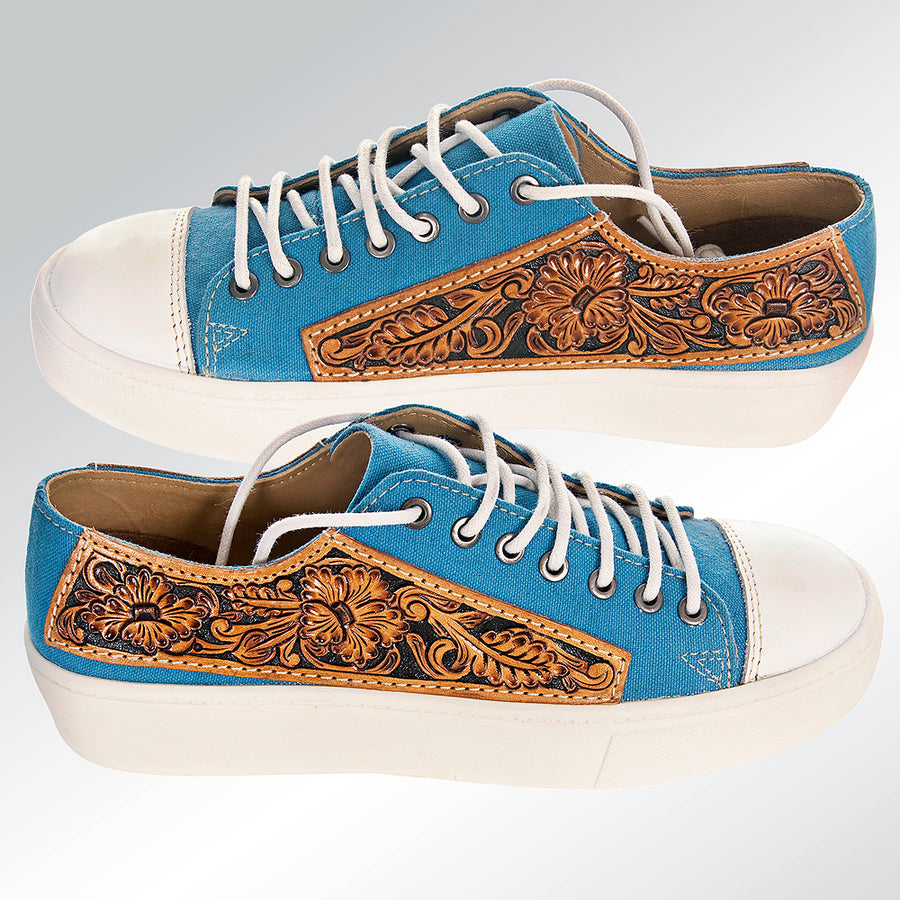 American Darling ADFT118 Hand tooled carved genuine leather trim lightweight shoe footwear slip on