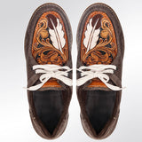 American Darling ADFT124 Hand tooled carved genuine leather trim lightweight shoe footwear slip on