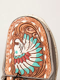 American Darling ADFT133GR1 Hand tooled carved genuine leather trim lightweight shoe footwear slip on