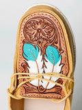 American Darling ADFT133YL3 Hand tooled carved genuine leather trim lightweight shoe footwear slip on