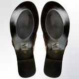 American Darling ADFTE101 Hand tooled carved genuine leather sandal footwear flip flop